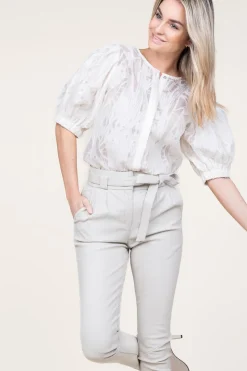 Outlet Copenhagen Muse Shiny Flockprint Blouse Baloon | Natural... | | Little Soho