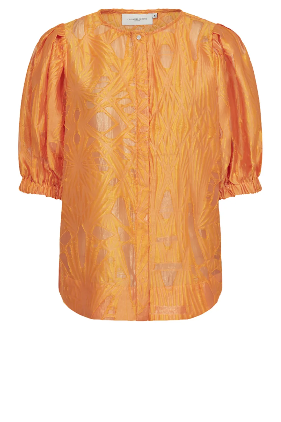 Online Copenhagen Muse Shiny Flockprint Blouse Baloon | Orange... | | Little Soho