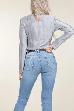 Shop Dante 6 Shiny Jacquard Top Liz | Silver... | | Little Soho