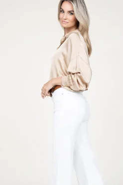 New Kocca Shiny Viscose Blouse Geo | Beige... | | Little Soho