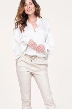 Outlet Kocca Shiny Viscose Blouse Geo | White... | | Little Soho