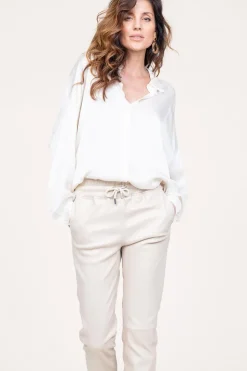 Outlet Kocca Shiny Viscose Blouse Geo | White... | | Little Soho