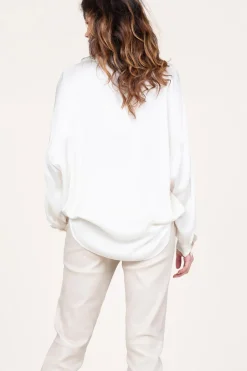 Outlet Kocca Shiny Viscose Blouse Geo | White... | | Little Soho