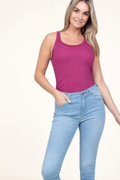 Best CC Heart Silk Rib Top Faith | Berry... | | Little Soho