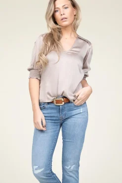 Shop Dante 6 Silk Top Cascais | Taupe... | | Little Soho