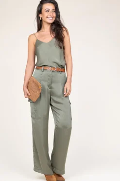 Best ba&sh Silk Top With Lace Clarisse | Green... | | Little Soho