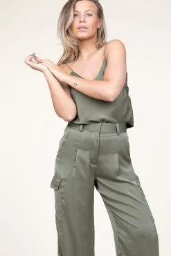 Best ba&sh Silk Top With Lace Clarisse | Green... | | Little Soho