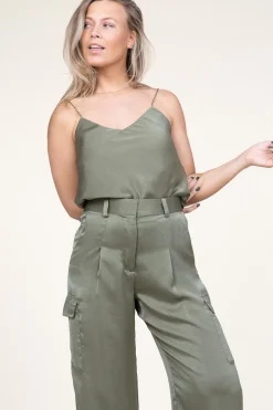 Best ba&sh Silk Top With Lace Clarisse | Green... | | Little Soho