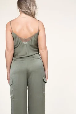 Best ba&sh Silk Top With Lace Clarisse | Green... | | Little Soho