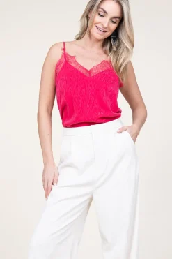 Online Berenice Silk Top With Lace Taylor | Pink... | | Little Soho