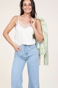 Cheap Berenice Silk Top With Lace Taylor | Natural... | | Little Soho