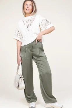 Clearance ba&sh Silk Trousers Cary | Green... | | Little Soho