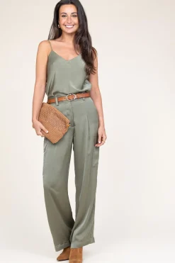 Clearance ba&sh Silk Trousers Cary | Green... | | Little Soho