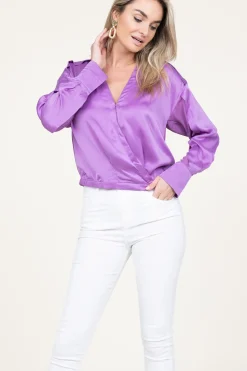 Sale Dante 6 Silk Wrap Top Lisboa | Purple... | | Little Soho