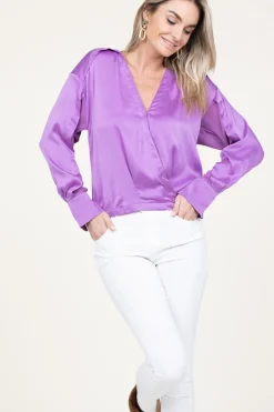 Sale Dante 6 Silk Wrap Top Lisboa | Purple... | | Little Soho