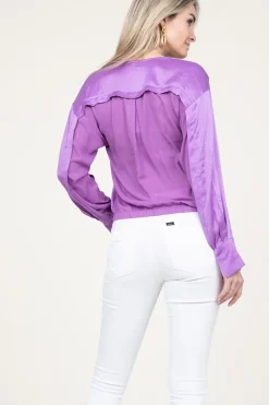 Sale Dante 6 Silk Wrap Top Lisboa | Purple... | | Little Soho