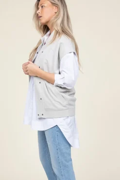 New D-ETOILES CASIOPE Sleeveless Bomber With Lurex Geveva | Natural... | | Little Soho