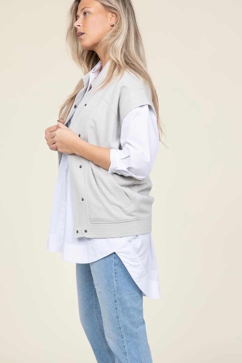 New D-ETOILES CASIOPE Sleeveless Bomber With Lurex Geveva | Natural... | | Little Soho