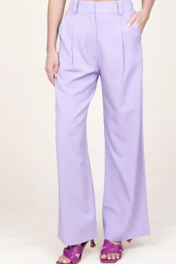 Shop Suncoo Slim Fit Pleated Trousers Julio | Purple... | | Little Soho
