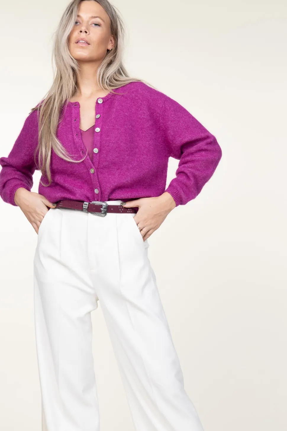 Cheap American Vintage Soft Alpaca Cardigan Vitow | Purple... | | Little Soho