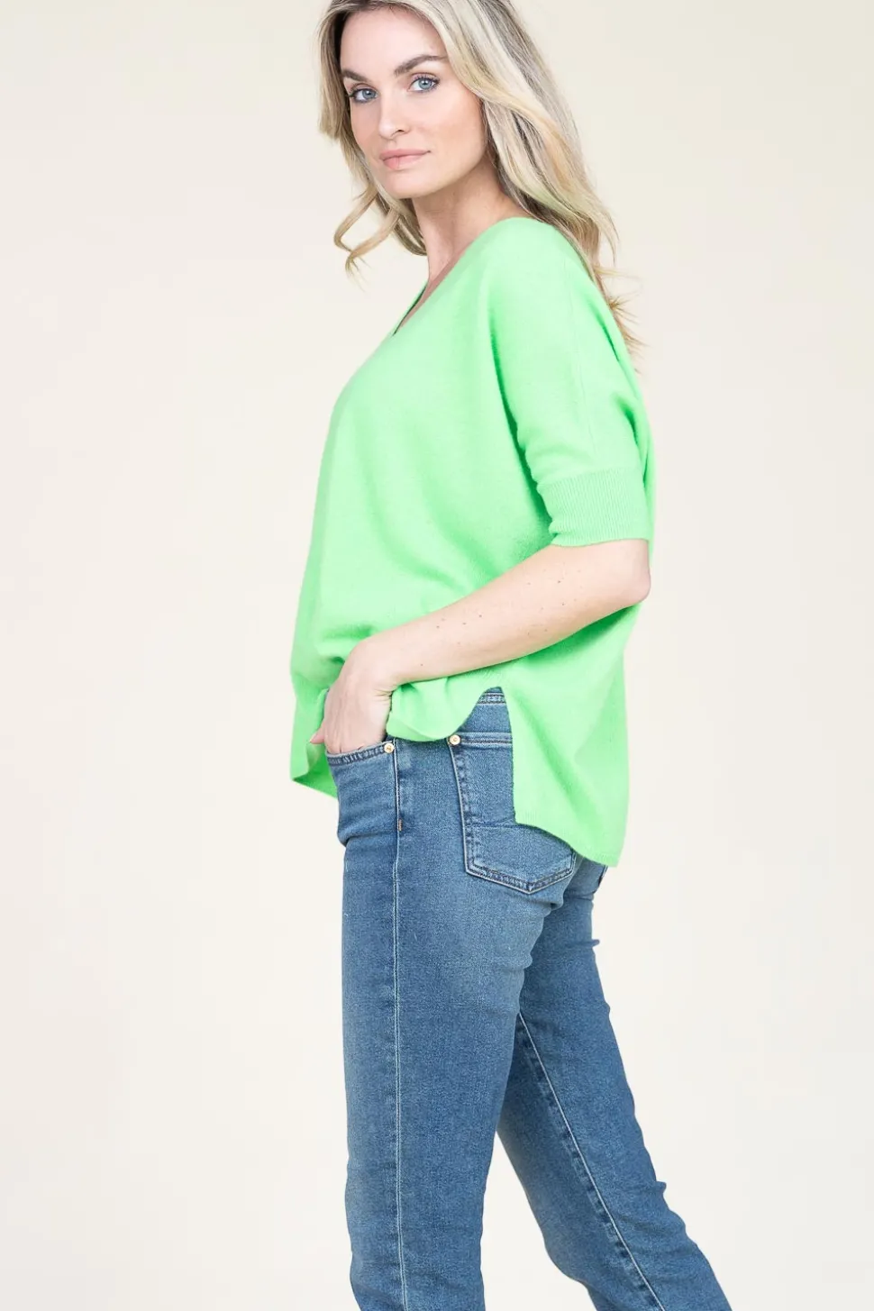 Shop Absolut Cashmere Soft Cashmere Sweater Kate | Green... | | Little Soho