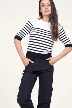 Store Suncoo Soft Cotton Striped Sweater Peroza | Black & White... | | Little Soho