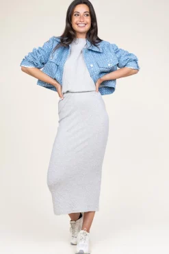 Best Sale American Vintage Soft Jersey Midi Skirt Ruzy | Grey... | | Little Soho