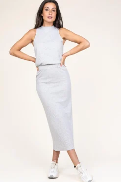 Best Sale American Vintage Soft Jersey Midi Skirt Ruzy | Grey... | | Little Soho