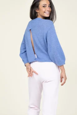 Fashion Dante 6 Soft Openback Alpaca Sweater Ullysa | Blue... | | Little Soho