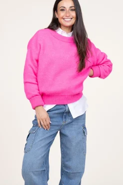 Clearance American Vintage Soft Oversized Alpaca Sweater Vitow | Pink... | | Little Soho