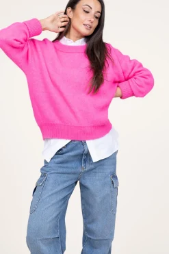 Clearance American Vintage Soft Oversized Alpaca Sweater Vitow | Pink... | | Little Soho