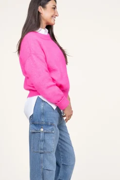 Clearance American Vintage Soft Oversized Alpaca Sweater Vitow | Pink... | | Little Soho