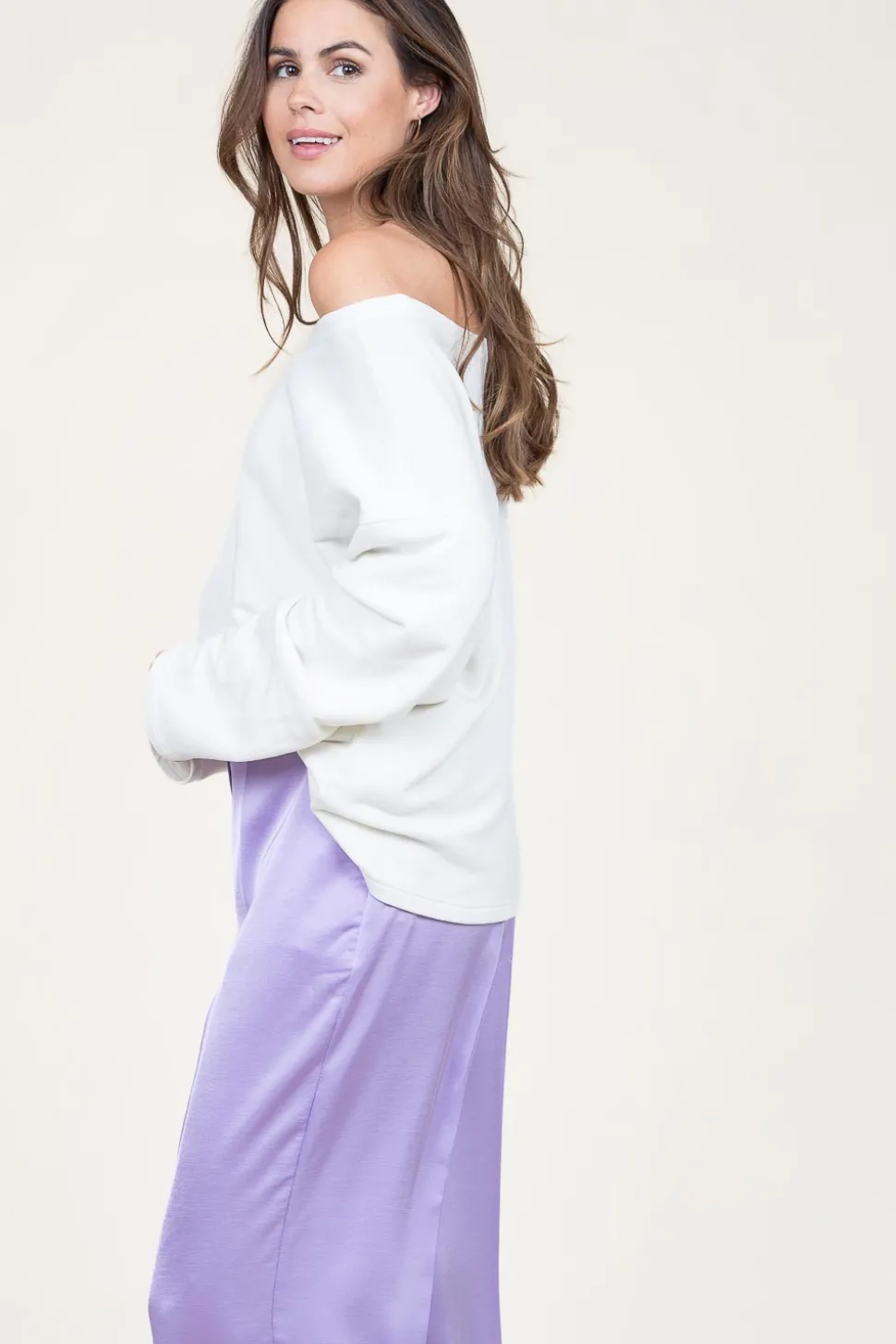 New American Vintage Soft Oversized Sweater Hapylife | White... | | Little Soho