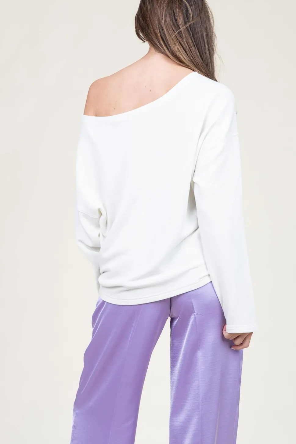 New American Vintage Soft Oversized Sweater Hapylife | White... | | Little Soho