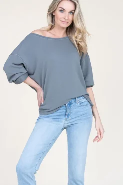 New American Vintage Soft Oversized Sweater Hapylife | Grey... | | Little Soho