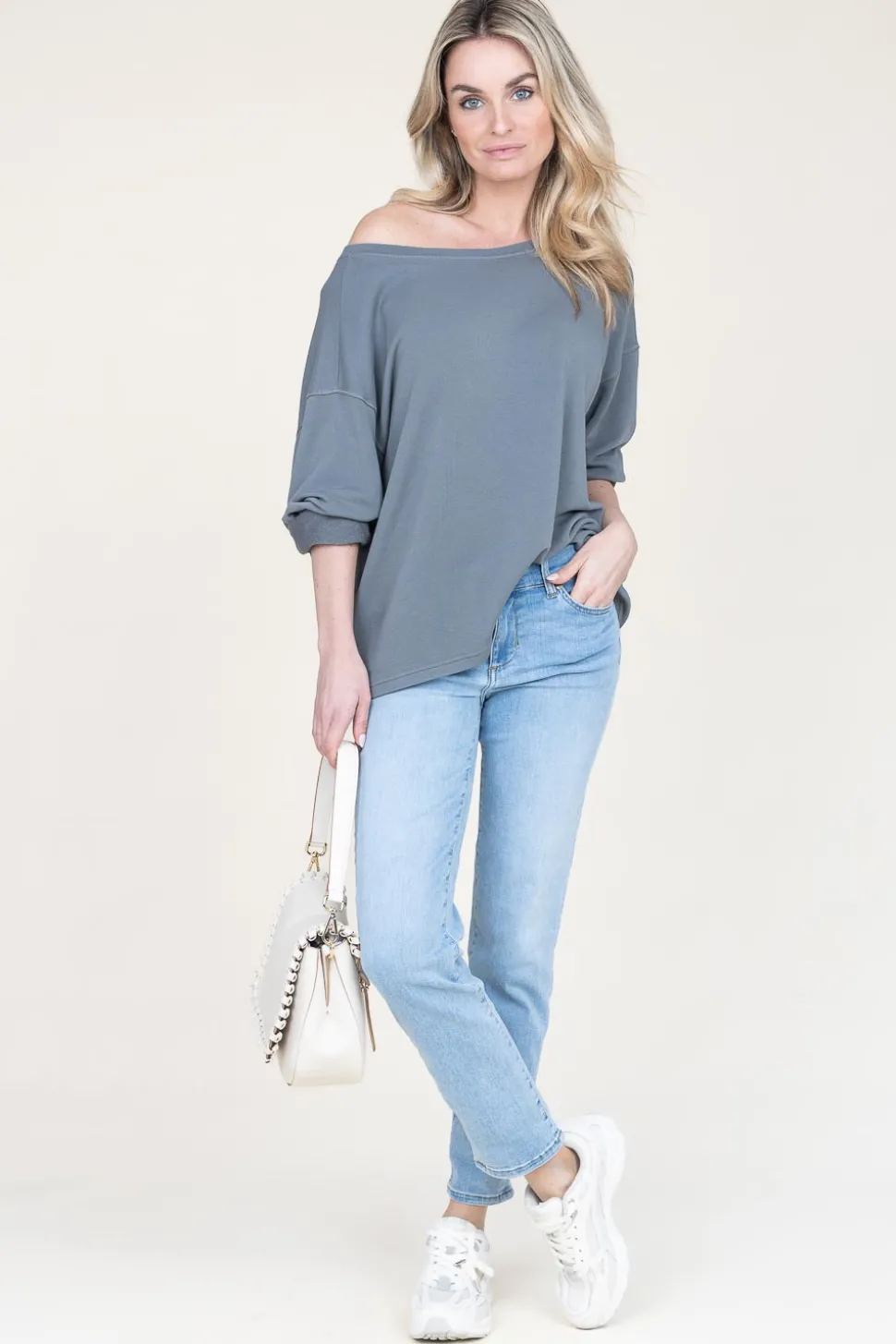 New American Vintage Soft Oversized Sweater Hapylife | Grey... | | Little Soho