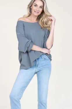 New American Vintage Soft Oversized Sweater Hapylife | Grey... | | Little Soho