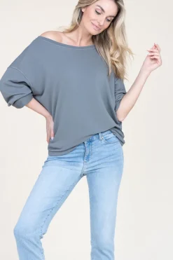 New American Vintage Soft Oversized Sweater Hapylife | Grey... | | Little Soho