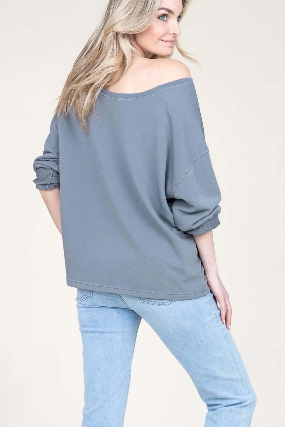 New American Vintage Soft Oversized Sweater Hapylife | Grey... | | Little Soho