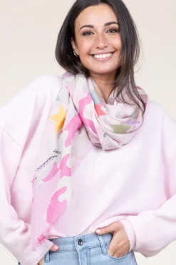 Outlet Moment Amsterdam Soft Scarf With Stars Star | Pink... | | Little Soho