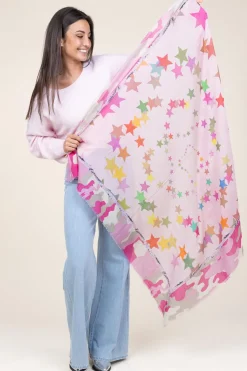 Outlet Moment Amsterdam Soft Scarf With Stars Star | Pink... | | Little Soho