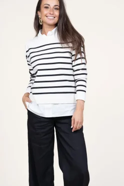 Sale CC Heart Soft Striped Sweater Collins | Black White... | | Little Soho