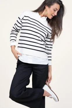 Sale CC Heart Soft Striped Sweater Collins | Black White... | | Little Soho