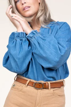 Flash Sale Dante 6 Soft Tencel Denim Top Leah | Blue... | | Little Soho