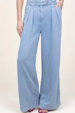 Best Aaiko Soft Tencel Pleated Pants Fredrique | Blue... | | Little Soho