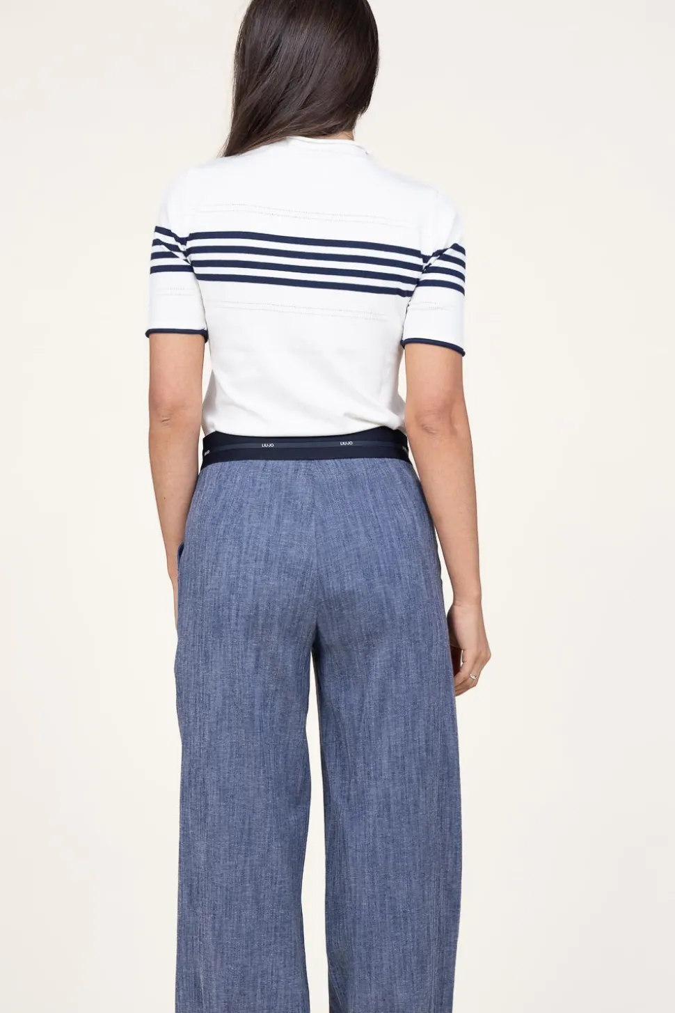 Hot Twinset Soft Viscose Top With Logo Sienna | Blue... | | Little Soho