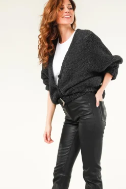 Best Sale American Vintage Soft Wool Mix Cardigan Zolly | Dark Grey... | | Little Soho