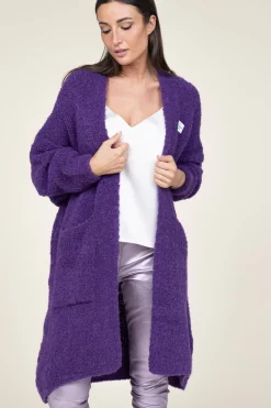 Online American Vintage Soft Wool Mix Maxi Cardigan Zolly | Purple... | | Little Soho