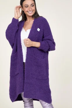 Online American Vintage Soft Wool Mix Maxi Cardigan Zolly | Purple... | | Little Soho