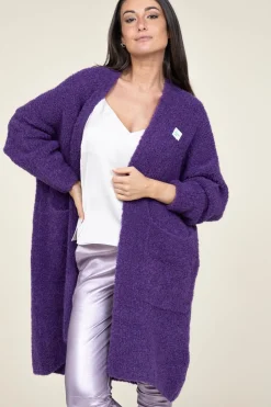 Online American Vintage Soft Wool Mix Maxi Cardigan Zolly | Purple... | | Little Soho